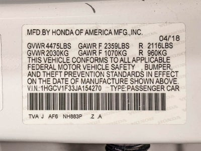 Honda Accord Sedan Sport 1.5T 2018