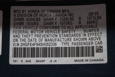 Honda Civic Hybrid Sport 2025