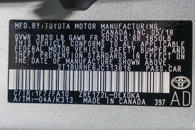 Toyota Corolla L 2018