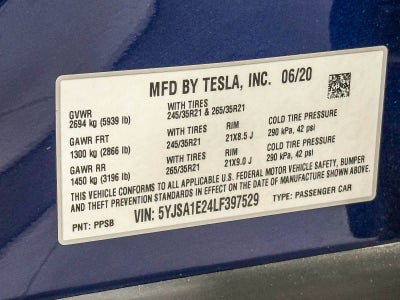 Tesla Model S Long Range Plus 2020