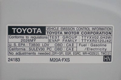 2026 Toyota Prius Híbrido Enchufable XSE