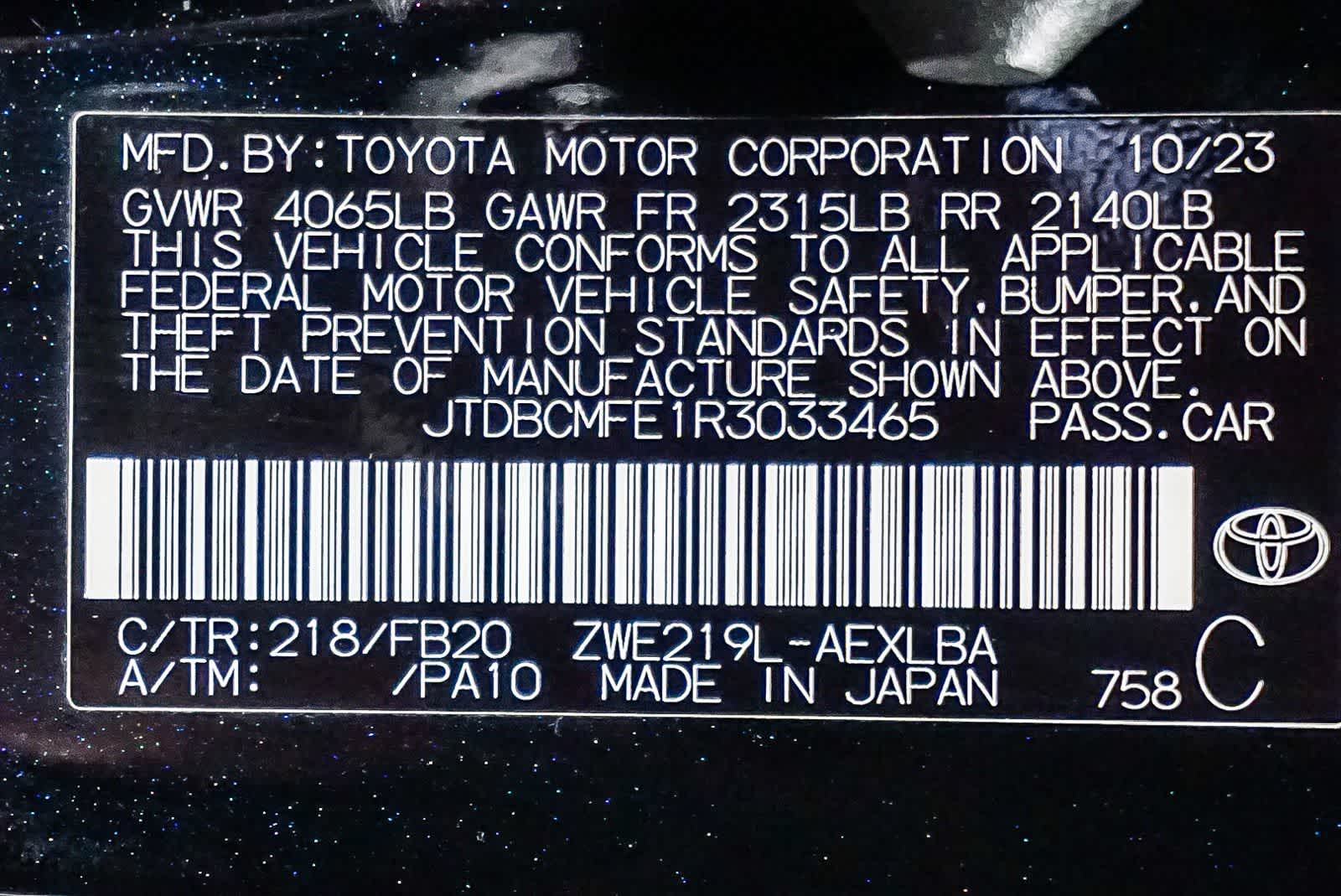 Toyota Corolla Hybrid LE 2024