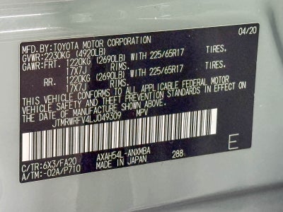 Toyota RAV4 Hybrid XLE 2020