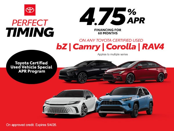 Programa Especial APR para Vehículos Usados Certificados Toyota