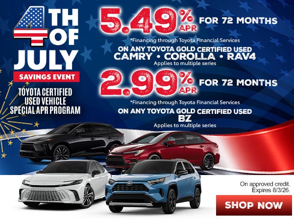 Programa Especial APR para Vehículos Usados Certificados Toyota