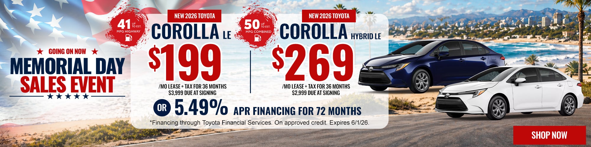Corolla LE y Corolla Hybrid LE 2026